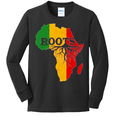 African Roots Black History Month Kids Long Sleeve Shirt