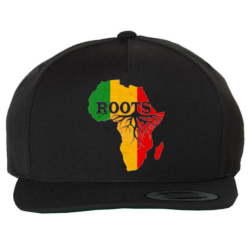 African Roots Black History Month Wool Snapback Cap