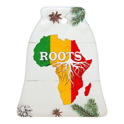 African Roots Black History Month Ceramic Bell Ornament