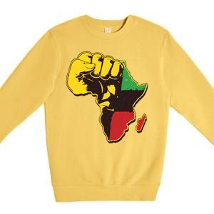 African Traditional Colors Protest Fist Premium Crewneck Sweatshirt