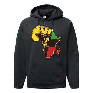 African Traditional Colors Protest Fist Performance Fleece Hoodie