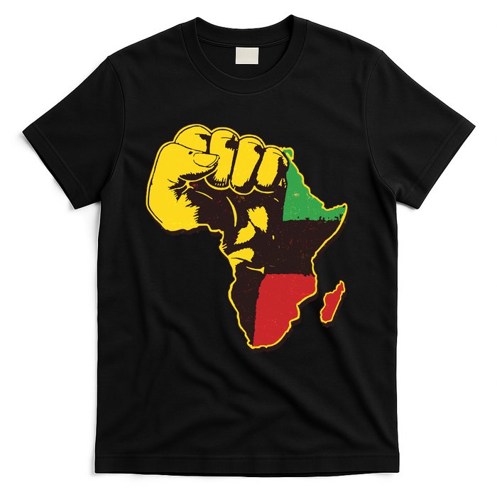 African Traditional Colors Protest Fist T-Shirt