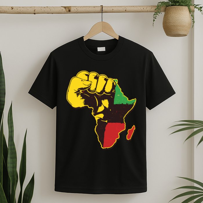 African Traditional Colors Protest Fist T-Shirt