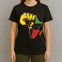 African Traditional Colors Protest Fist T-Shirt