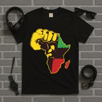 African Traditional Colors Protest Fist T-Shirt
