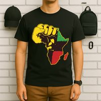 African Traditional Colors Protest Fist T-Shirt