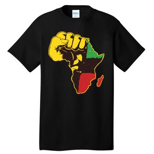 African Traditional Colors Protest Fist Tall T-Shirt