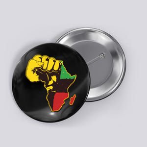 African Traditional Colors Protest Fist Button