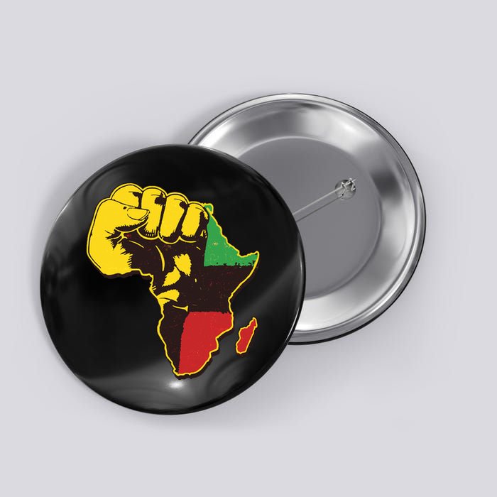 African Traditional Colors Protest Fist Button