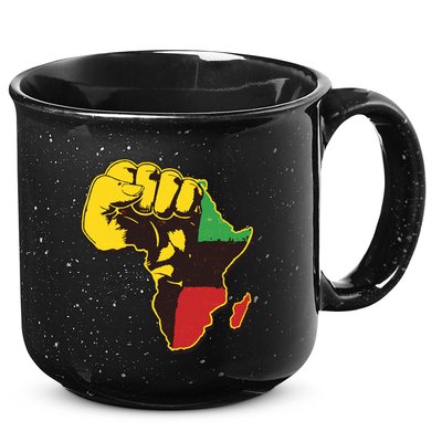 African Traditional Colors Protest Fist 15oz Campfire Ceramic Mug