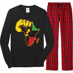 African Traditional Colors Protest Fist Long Sleeve Pajama Set