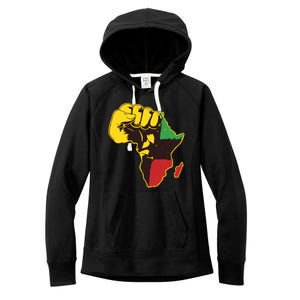 African Traditional Colors Protest Fist Women's Fleece Hoodie