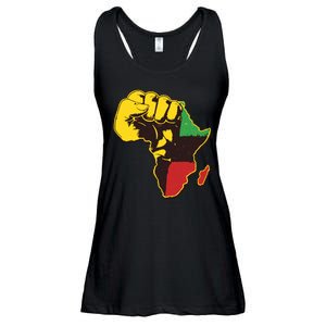 African Traditional Colors Protest Fist Ladies Essential Flowy Tank