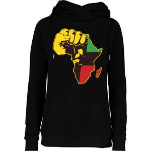 African Traditional Colors Protest Fist Womens Funnel Neck Pullover Hood