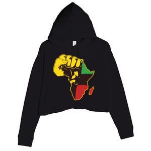 African Traditional Colors Protest Fist Crop Fleece Hoodie