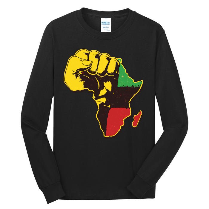 African Traditional Colors Protest Fist Tall Long Sleeve T-Shirt