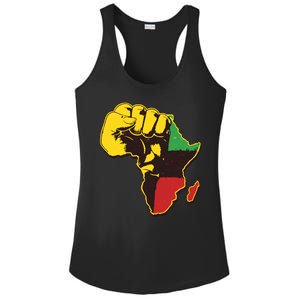 African Traditional Colors Protest Fist Ladies PosiCharge Competitor Racerback Tank