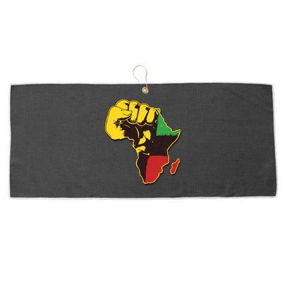 African Traditional Colors Protest Fist Large Microfiber Waffle Golf Towel