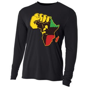 African Traditional Colors Protest Fist Cooling Performance Long Sleeve Crew