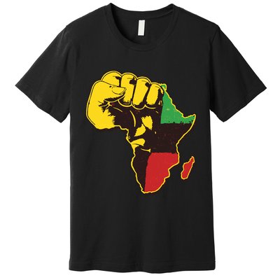 African Traditional Colors Protest Fist Premium T-Shirt