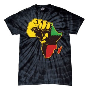 African Traditional Colors Protest Fist Tie-Dye T-Shirt