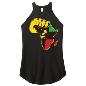 African Traditional Colors Protest Fist Women's Perfect Tri Rocker Tank