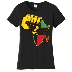 African Traditional Colors Protest Fist Women's T-Shirt