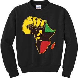 African Traditional Colors Protest Fist Kids Sweatshirt