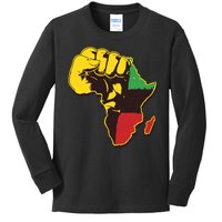 African Traditional Colors Protest Fist Kids Long Sleeve Shirt