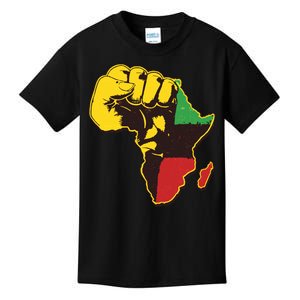 African Traditional Colors Protest Fist Kids T-Shirt