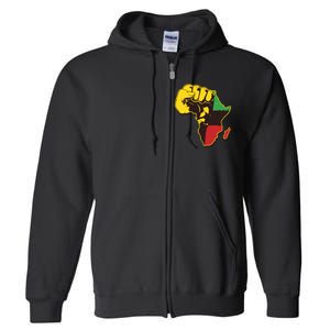 African Traditional Colors Protest Fist Full Zip Hoodie