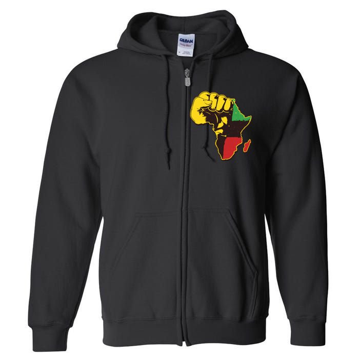 African Traditional Colors Protest Fist Full Zip Hoodie