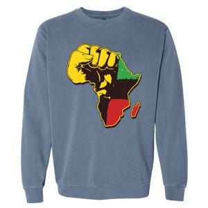 African Traditional Colors Protest Fist Garment-Dyed Sweatshirt