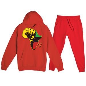 African Traditional Colors Protest Fist Premium Hooded Sweatsuit Set