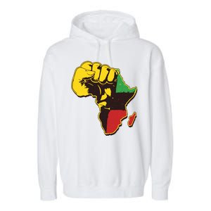 African Traditional Colors Protest Fist Garment-Dyed Fleece Hoodie