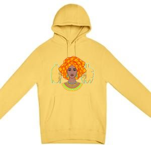 African Woman With Tribal Masks Premium Pullover Hoodie