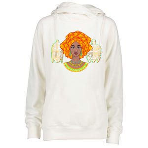 African Woman With Tribal Masks Womens Funnel Neck Pullover Hood