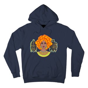 African Woman With Tribal Masks Hoodie