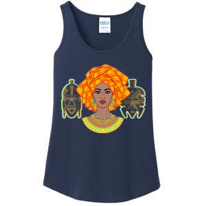 African Woman With Tribal Masks Ladies Essential Tank