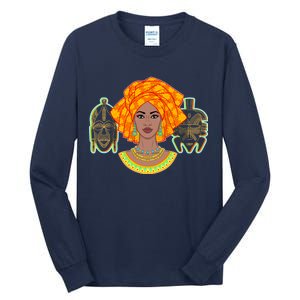 African Woman With Tribal Masks Tall Long Sleeve T-Shirt