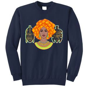 African Woman With Tribal Masks Tall Sweatshirt