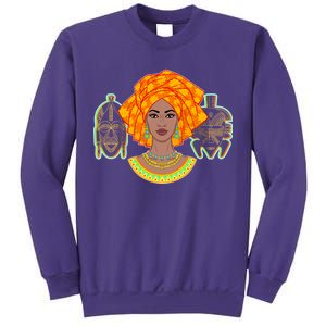 African Woman With Tribal Masks Sweatshirt