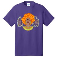 African Woman With Tribal Masks Tall T-Shirt