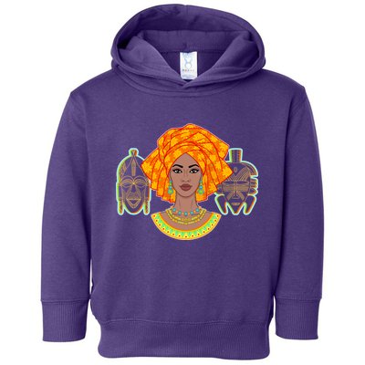 African Woman With Tribal Masks Toddler Hoodie