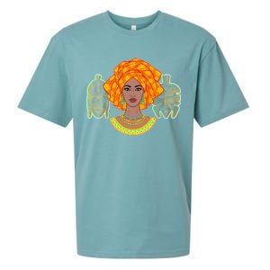 African Woman With Tribal Masks Sueded Cloud Jersey T-Shirt