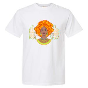 African Woman With Tribal Masks Garment-Dyed Heavyweight T-Shirt