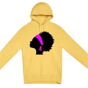 Afro Breast Cancer Awareness Premium Pullover Hoodie