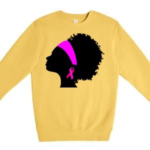 Afro Breast Cancer Awareness Premium Crewneck Sweatshirt