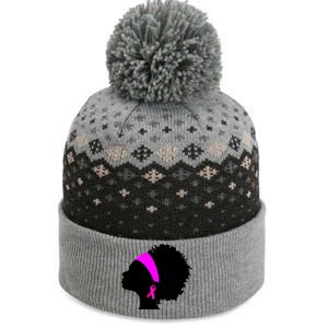 Afro Breast Cancer Awareness The Baniff Cuffed Pom Beanie