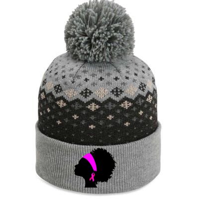 Afro Breast Cancer Awareness The Baniff Cuffed Pom Beanie